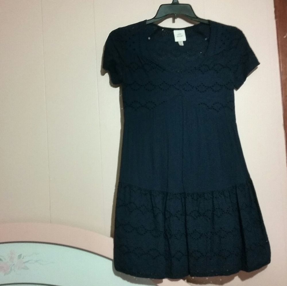 Navy Blue Eyelet Dress